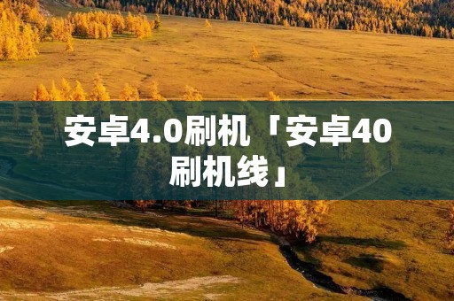 安卓4.0刷机「安卓40刷机线」 安卓4.0刷机「安卓40刷机线」