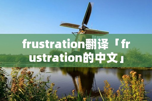 frustration翻译「frustration的中文」