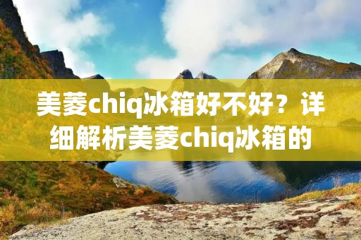 美菱chiq冰箱好不好？详细解析美菱chiq冰箱的优势与特点