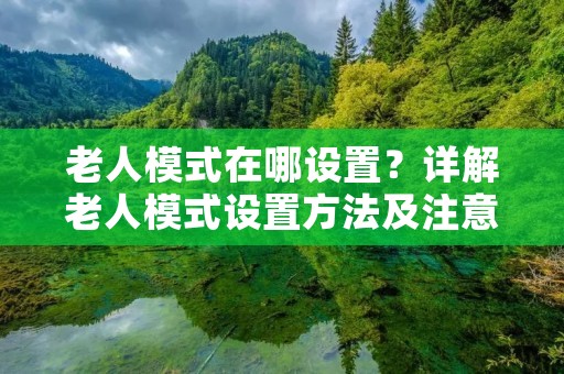 老人模式在哪设置？详解老人模式设置方法及注意事项