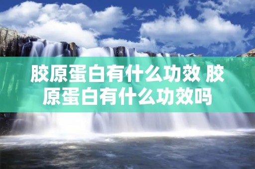 胶原蛋白有什么功效 胶原蛋白有什么功效吗 胶原蛋白有什么功效 胶原蛋白有什么功效吗