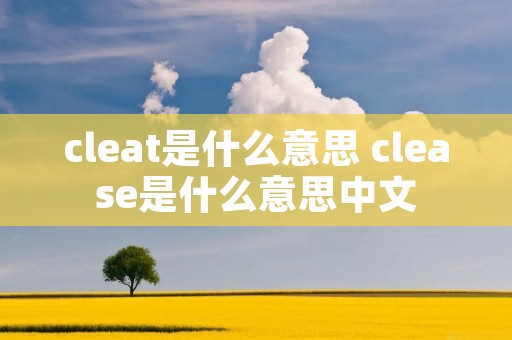 cleat是什么意思 clease是什么意思中文