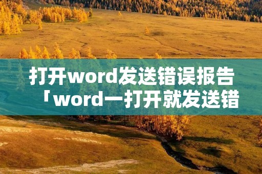 打开word发送错误报告「word一打开就发送错误报告」