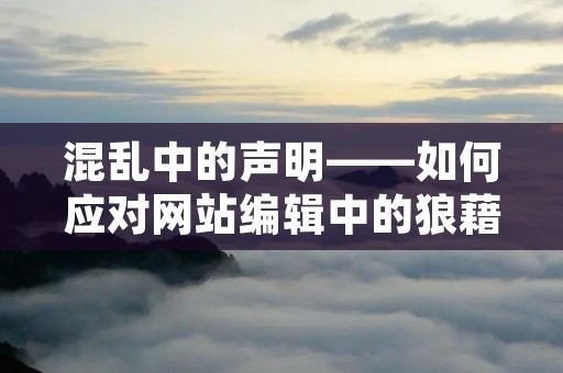 混乱中的声明——如何应对网站编辑中的狼藉现象