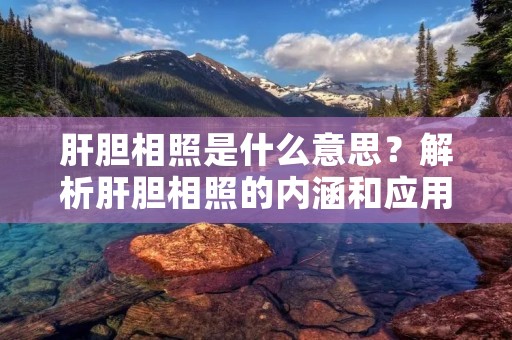 肝胆相照是什么意思?解析肝胆相照的内涵和应用