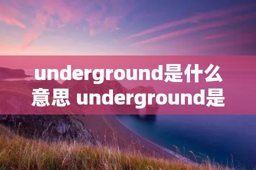 underground是什么意思 underground是什么意思英语