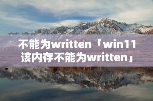 不能为written「win11该内存不能为written」 不能为written「win11该内存不能为written」