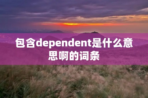 包含dependent是什么意思啊的词条