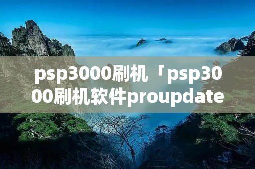 psp3000刷机「psp3000刷机软件proupdate」