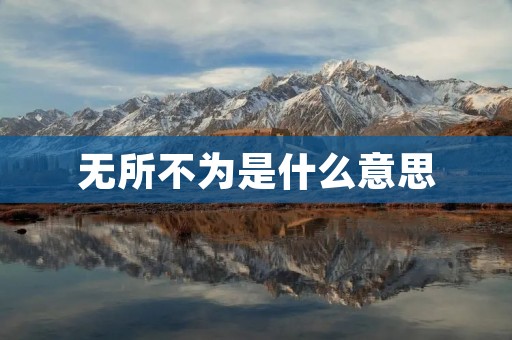 无所不为是什么意思
