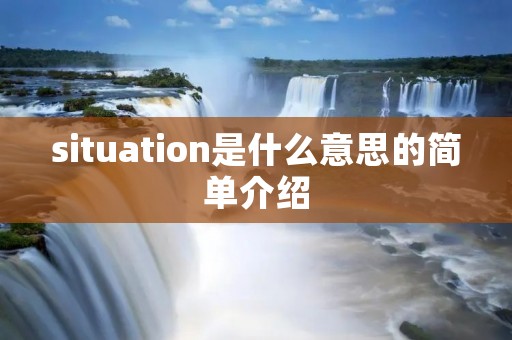 situation是什么意思的简单介绍