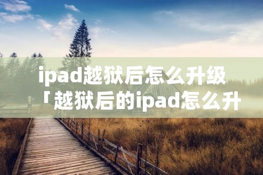 ipad越狱后怎么升级「越狱后的ipad怎么升级」