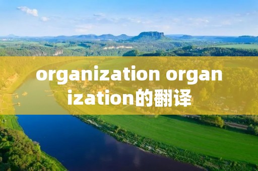 organization organization的翻译