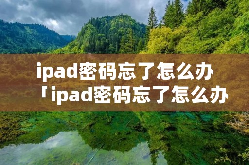 ipad密码忘了怎么办「ipad密码忘了怎么办怎么解锁不需要电脑 」