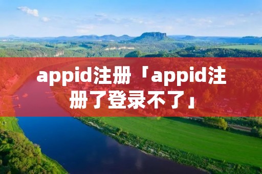 appid注册「appid注册了登录不了」