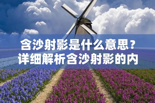 含沙射影是什么意思?详细解析含沙射影的内涵及其在生活中的应用