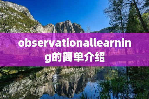 observationallearning的简单介绍