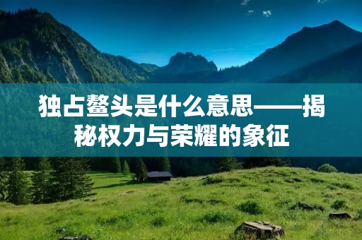 独占鳌头是什么意思——揭秘权力与荣耀的象征 独占鳌头是什么意思——揭秘权力与荣耀的象征