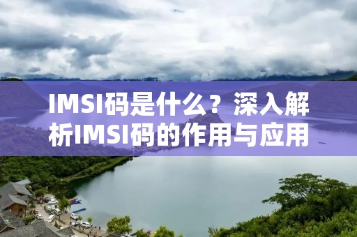 IMSI码是什么?深入解析IMSI码的作用与应用 IMSI码是什么?深入解析IMSI码的作用与应用