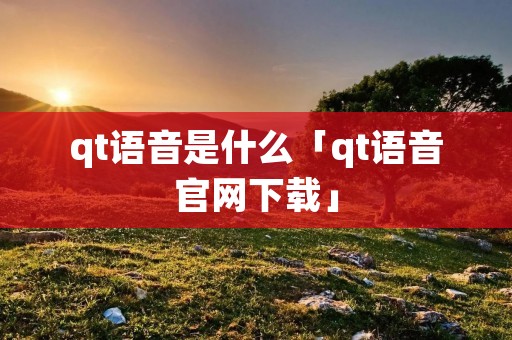 qt语音是什么「qt语音官网下载」 qt语音是什么「qt语音官网下载」