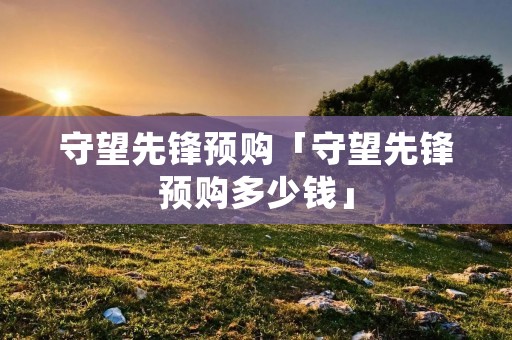 守望先锋预购「守望先锋预购多少钱」
