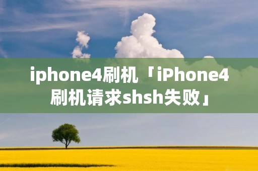 iphone4刷机「iPhone4刷机请求shsh失败」