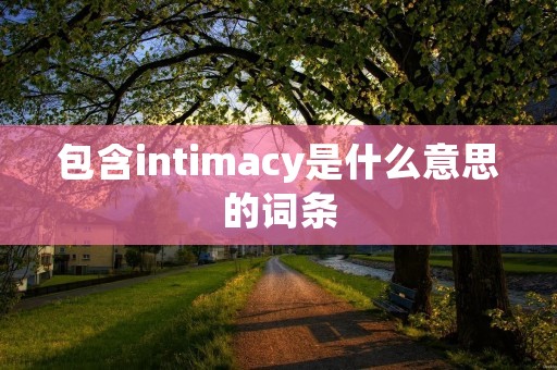 包含intimacy是什么意思的词条