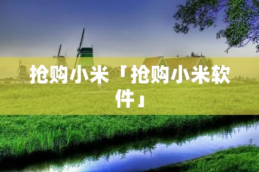 抢购小米「抢购小米软件」 抢购小米「抢购小米软件」