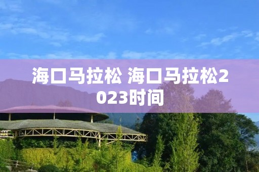 海口马拉松 海口马拉松2023时间
