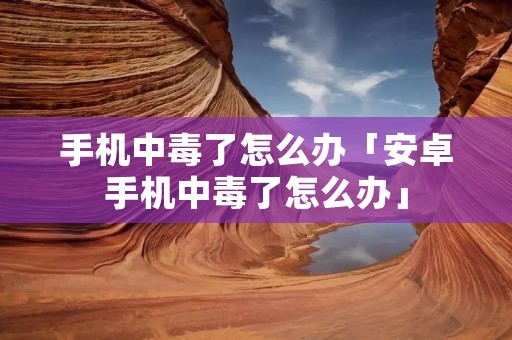 手机中毒了怎么办「安卓手机中毒了怎么办」