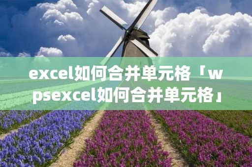 excel如何合并单元格「wpsexcel如何合并单元格」