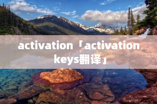 activation「activation keys翻译」
