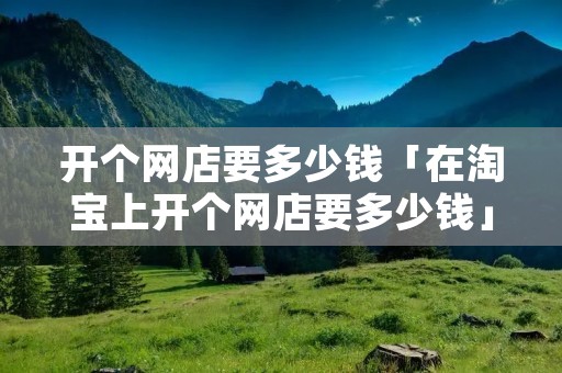 开个网店要多少钱「在淘宝上开个网店要多少钱」