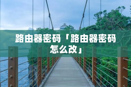 路由器密码「路由器密码怎么改」