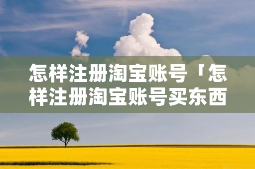 怎样注册淘宝账号「怎样注册淘宝账号买东西」