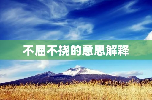不屈不挠的意思解释:坚持不懈,永不放弃