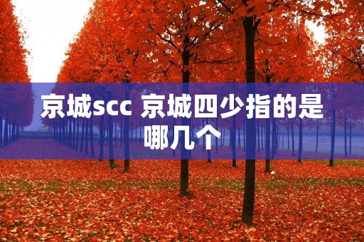 京城scc 京城四少指的是哪几个