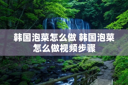 韩国泡菜怎么做 韩国泡菜怎么做视频步骤