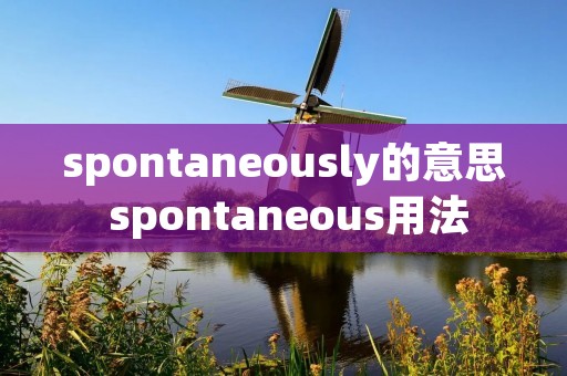 spontaneously的意思 spontaneous用法 spontaneously的意思 spontaneous用法