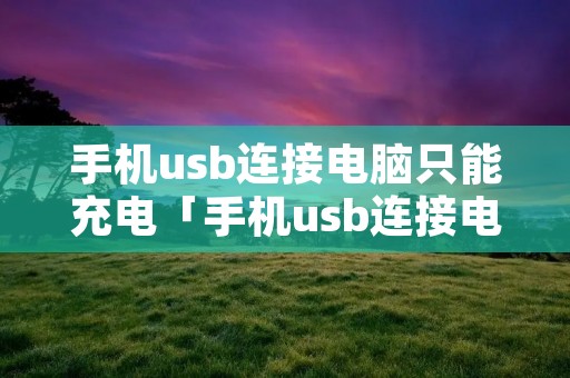 手机usb连接电脑只能充电「手机usb连接电脑只能充电吗」