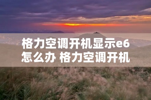 格力空调开机显示e6怎么办 格力空调开机时出现e6这个错误代码 格力空调开机显示e6怎么办 格力空调开机时出现e6这个错误代码