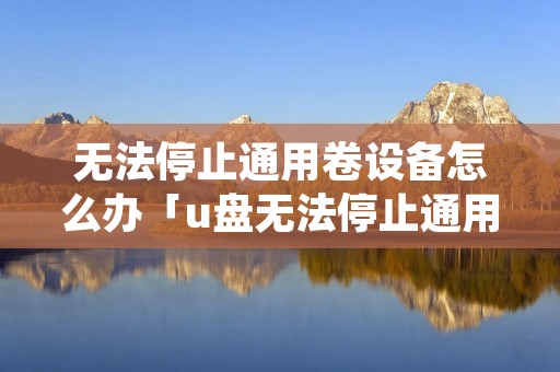 无法停止通用卷设备怎么办「u盘无法停止通用卷设备,有程序占用」