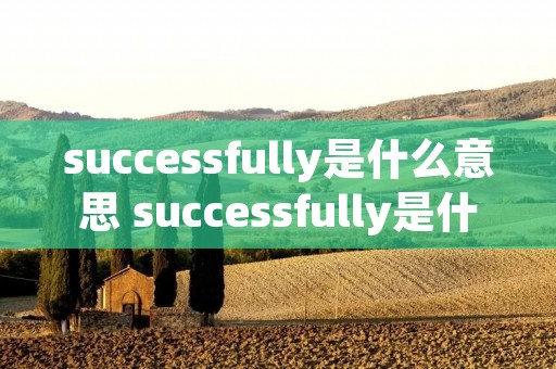 successfully是什么意思 successfully是什么意思中文翻译