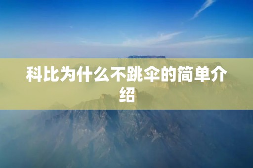科比为什么不跳伞的简单介绍