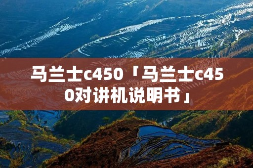 马兰士c450「马兰士c450对讲机说明书」 马兰士c450「马兰士c450对讲机说明书」