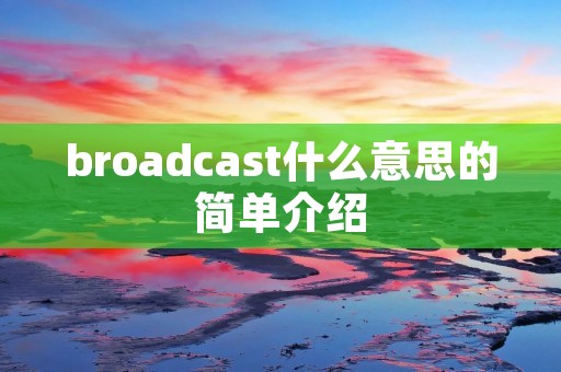 broadcast什么意思的简单介绍
