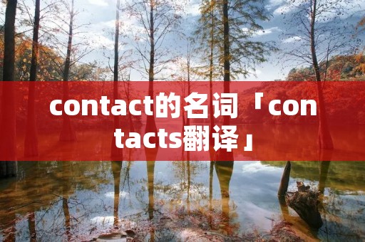 contact的名词「contacts翻译」