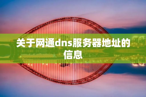 关于网通dns服务器地址的信息