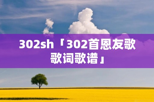 302sh「302首恩友歌歌词歌谱」 302sh「302首恩友歌歌词歌谱」