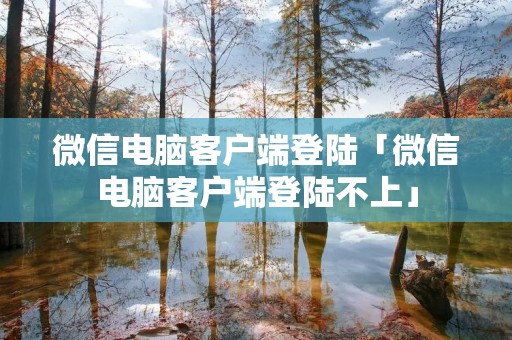 微信电脑客户端登陆「微信电脑客户端登陆不上」 微信电脑客户端登陆「微信电脑客户端登陆不上」